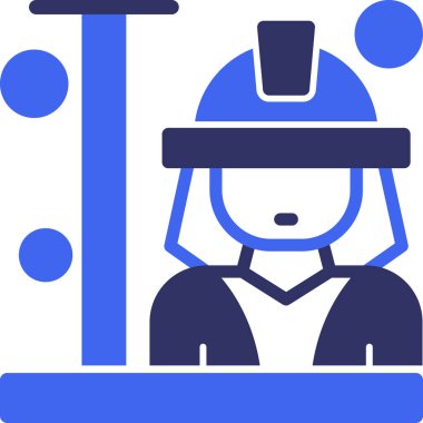 Kasklı bir kadının vektör çizimi