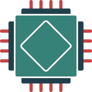 İşlemci simgesi, vektör illüstrasyonu