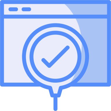 Simgeyi kontrol et. Web tasarımı için vektör simgesinin basit illüstrasyonu