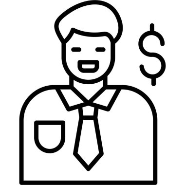 iş adamı simgesi, vektör illüstrasyonu