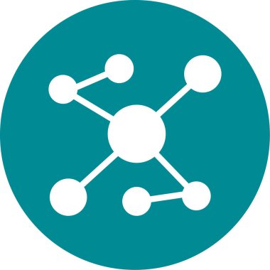 Ortak vektör simgesi. bicolor düz yuvarlak simge, mavi ve gri renkler, yuvarlak açılar, beyaz arkaplan.