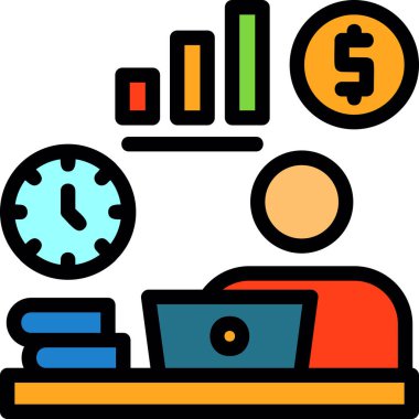 iş zamanı finans simgesi