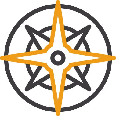 pusula simgesi. Web için pusula vektör simgelerinin basit çizimi