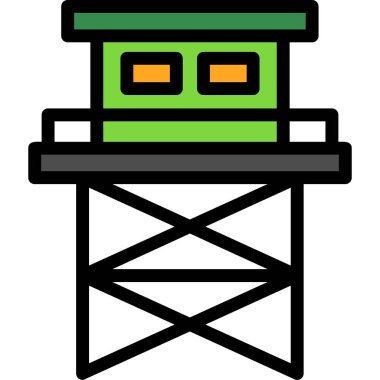 Yapı endüstrisi fabrikası simgesi ana hatları biçiminde