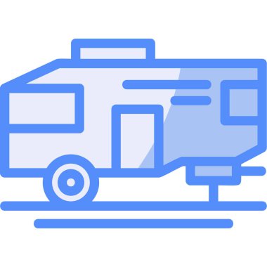 Kamp karavan simgesi, anahat stili