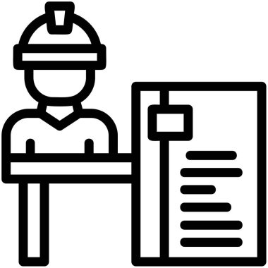 Mühendis simgesi, vektör illüstrasyonu