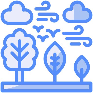 Ağaçlar simgesi, vektör illüstrasyonu