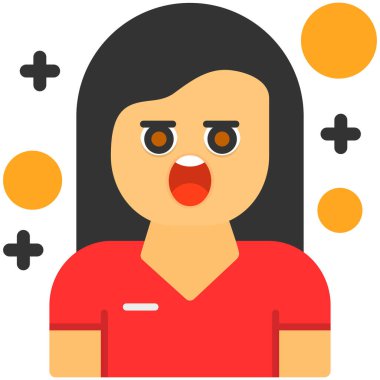 kadın karakter avatar simgesi vektör illüstrasyon tasarımı