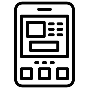 cep telefonu simgesi ana hatları vektörü. Akıllı telefon ekranı. cep telefonu