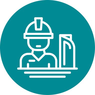 İnşaat işçisi simgesi, vektör illüstrasyonu