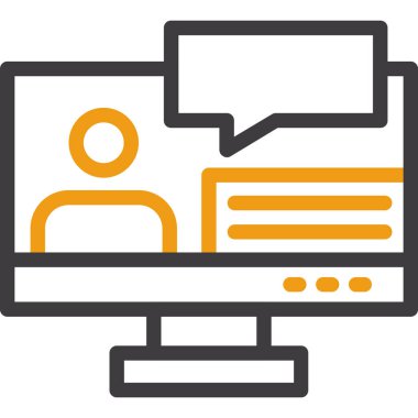 bilgisayar monitörü ikon vektör illüstrasyonu