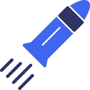 Roket. Web simgesi basit illüstrasyon
