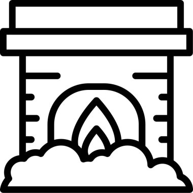 Şömine. Web simgesi basit illüstrasyon