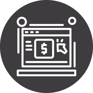 Dizüstü bilgisayarın vektör simgesi, basit alışveriş konsepti