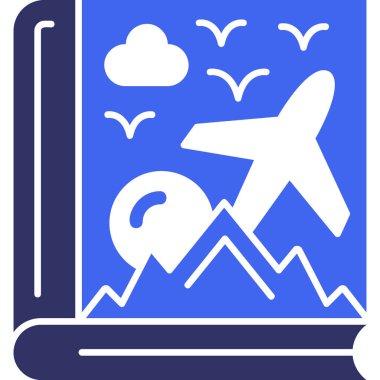 Uçuş bileti simgesi, basit vektör illüstrasyonu