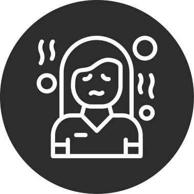 kız yüzü daire simgesi, vektör illüstrasyonu