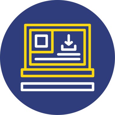 Dizüstü bilgisayar simgesi vektör çizimi