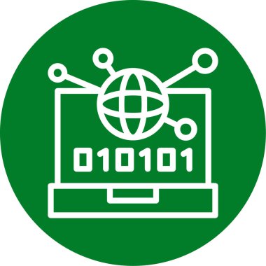 Yeşil bir bilgisayar simgesinin gösterimi