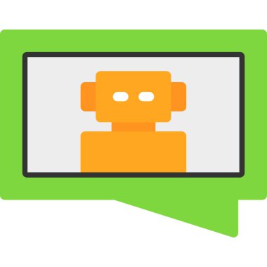 Sohbet ileti simgesi, vektör illüstrasyonu