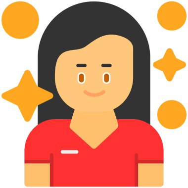 dişi avatar düz simge, düz tasarım