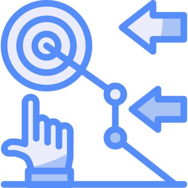 Filedoutline biçiminde ok el yön simgesi