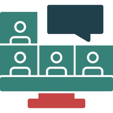 iş insanları grup simgesi düz tasarım