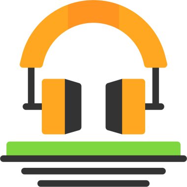 Web ve mobil uygulaması tasarımı, kulaklık logo konsepti için beyaz arka plan üzerinde izole kulaklık simge vektör