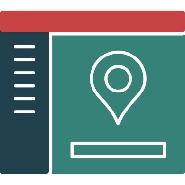 harita simgesi vektör illüstrasyonu