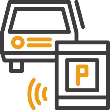 Araba parkı. Basit illüstrasyon