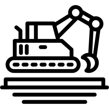 Kazı ikonu. web için ekskavatör vektör simgelerinin özet çizimi