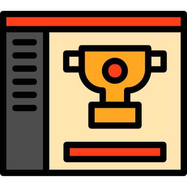 kupa simgesi renk ana hatları vektörü