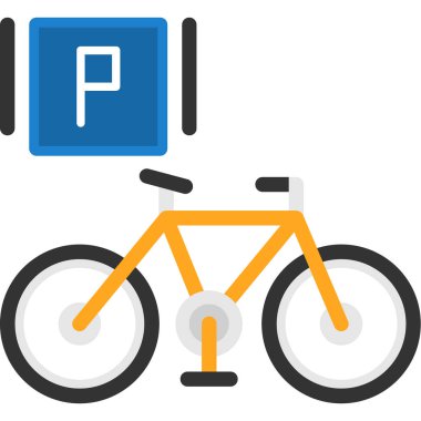 bisiklet parkı taşıma simgesi tam taslak biçimi