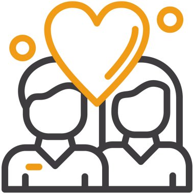 İnsanlar çift simgesini ana hatlarıyla severler