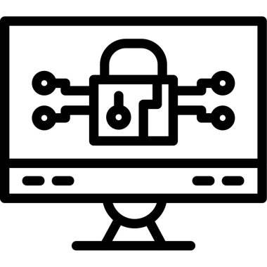 Kilit. Web simgesi basit illüstrasyon