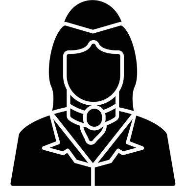 avatar kadın simgesi katı stil