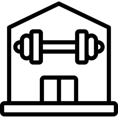 spor salonu ve kaldırma simgesi, vektör illüstrasyonu