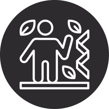 Çember simgesindeki kadın ve erkek, basit bir tarz.