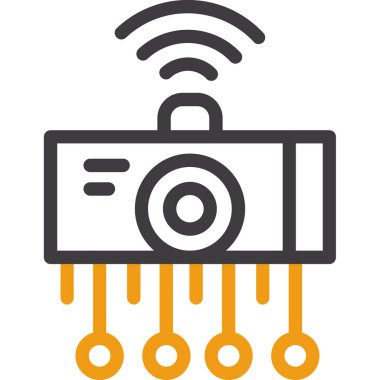 radyo işlemci düz simgesi