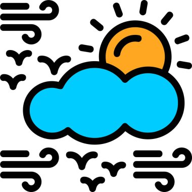 Bulutlu hava güneş simgesi