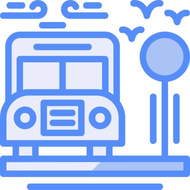 Otobüs. Web simgesi basit illüstrasyon