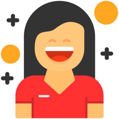 Avatar kız yüzü simgesi düz stil