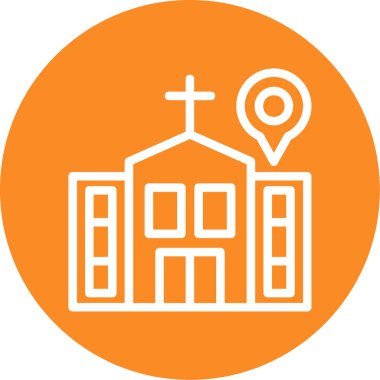 Kiliseye. Web simgesi basit illüstrasyon