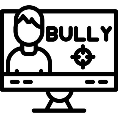 zorbalık simgesi, vektör illüstrasyonu, beyaz arkaplanda izole edilmiş düz tasarım