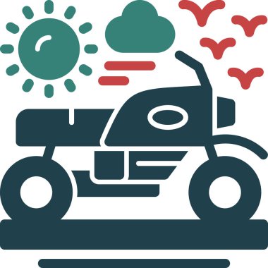 motosiklet simgesi, vektör illüstrasyonu