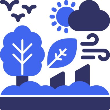 ağaç ve bitkilerin vektör illüstrasyonu simgesi