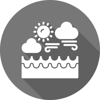 Güneş ikonu olan bir yüzme havuzunun vektör çizimi