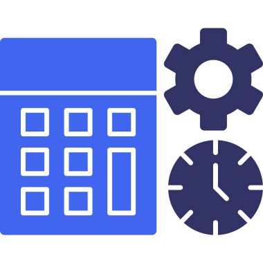 Saat ve dişli ikon vektörü. resimleme