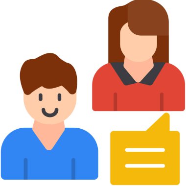 Konuşma kabarcığı vektör çizimi olan insanlar