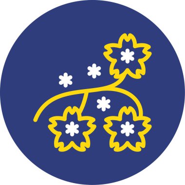 Bir çiçek simgesinin vektör illüstrasyonu