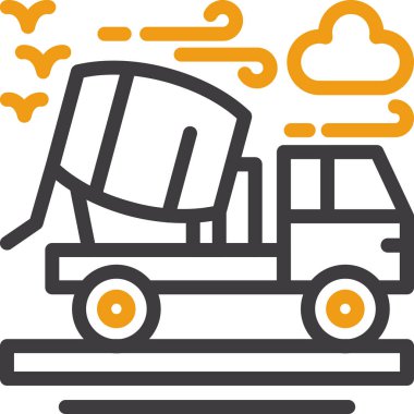 Bulut dağıtım kargo simgesi ana hat biçiminde